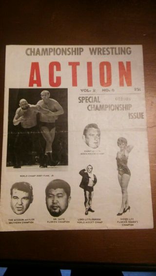 1970 Nwa Wrestling Program Wwwf Vintage Funk Brisco Graham Roop Orton Awa