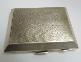 Lovely English Antique Art Deco 1927 Solid Sterling Silver Cigarette Case
