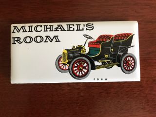 Michael’s Room Vintage Ford Bedroom Door Ceramic Tile H & R Johnson Ltd England