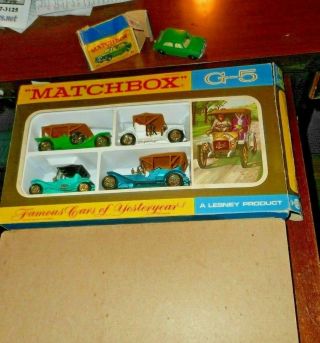 Vintage Matchbox M.  G.  1100 & Series G - 5 Cars Of Yesteryear W/box W/sleeve