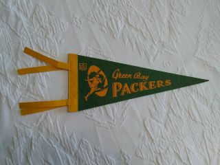 1960’s Vintage Green Bay Packers Wisconsin Nfl Football Pennant 5 " X11.  75 "