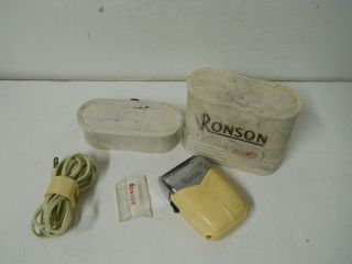 Vintage Ronson 66 Trim Electric Razor Shaver W/ Cord & Case