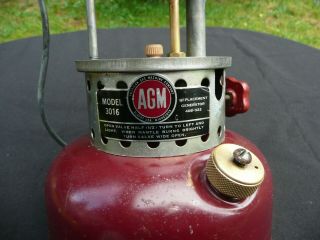 Vtg AGM American Gas Machine.  Model 3016 Single Mantle Lantern - - No Globe 3