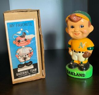 Vintage 1960s Oakland Athletics A’s Baseball Player Bobblehead Figure