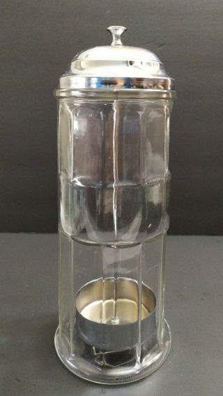 Vintage Gemco Clear Glass Barber Comb Container Sanitazr Jar - Lighthouse Shape