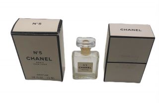 Vtg Chanel No 5 Miniature Perfume Bottle In Boxes 1/4 Oz.  Size 9 Empty France