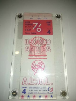 1976 World Series Game 4 Ticket Reds Vs Yankees