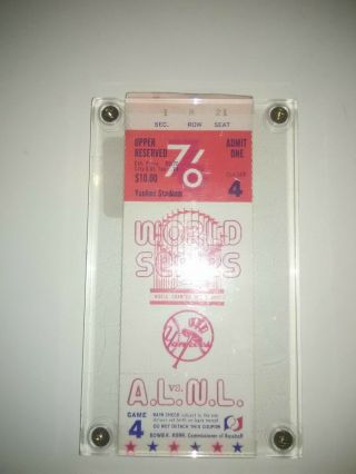 1976 World Series Game 4 Ticket Reds vs Yankees 2