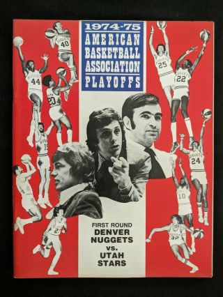 1976 Denver Nuggets Vs Utah Stars Aba Championship Playoffs Program