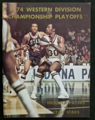 1974 Indiana Pacers Vs Utah Stars Aba Championship Playoffs Program