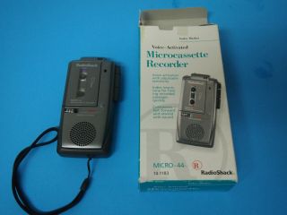 Vtg Radio Shack 14 - 1183 Micro - 44 Microcassette Voice Activated Recorder 1 Tape
