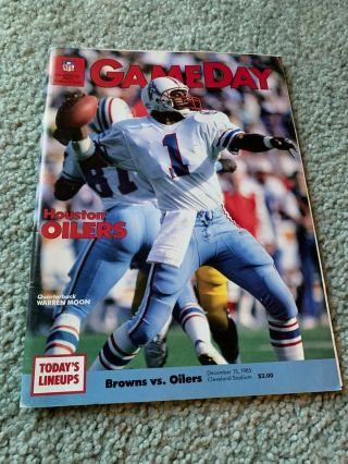 1985 Houston Oilers V Cleveland Browns Football Program Browns Clinch Division