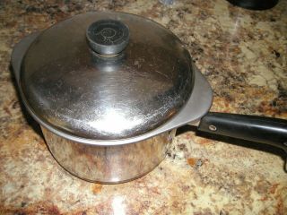 Vtg 1801 Revere Ware 2.  5 Qt Quart Sauce Pan Copper Clad Bottom W/lid And Steamer