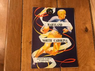 Vintage 1948 North Carolina Vs Maryland University Football Program