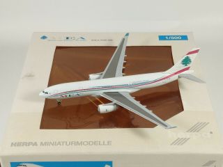 Mea Middle East Airlines Airbus A330 - 200 Aircraft Model 1:500 Scale Herpa Read
