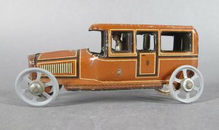 Antique Georg Fischer German Tin Penny Toy Limousine Touring Car W/driver Nr Yqz