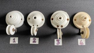 Antique French Ceramic Ceiling Roses & Pulleys For A Rise & Fall Pendant Light.