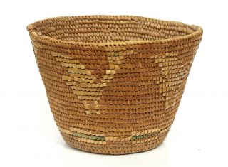 19th C.  Antique Northwest Coast Native American Indian Basket Puyallup Nisqually