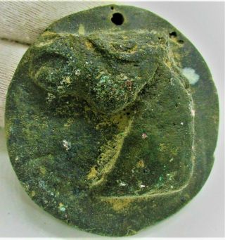 Ancient Roman Carved Bronze Horse Amulet Pendant - Very Rare 100ad (full)