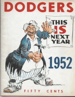 Brooklyn Dodgers 1952 Year Book " This Is Next Year " Ex