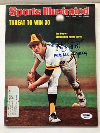 Signed Randy Jones San Diego Padres Sports Illustrated July 12,  1976 Psa Dna