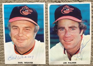 Baltimore Orioles Autographed Postcards 5 Jim Palmer Earl Weaver Mike Cuellar
