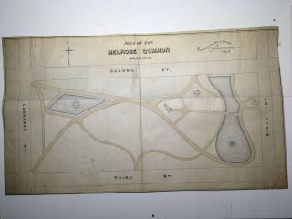 1892 Antique Plan Of Melrose (massachusetts) Common