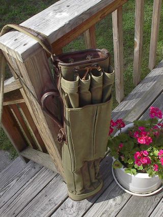 Antique Macgregor Canvas And Leather Golf Bag - No Holes