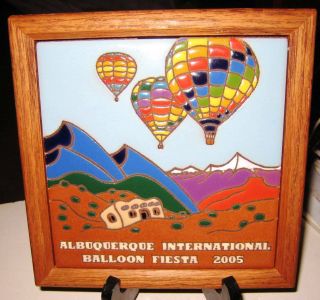Albuquerque International Balloon Fiesta 2005 Framed Tile Hot Air Ceramic Trivet