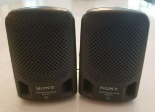 Vintage Sony Srs - P3 Speaker System For Walkman - Mini Stereo System 3.  5mm Aux