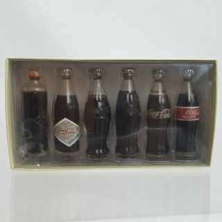 Vintage 1998 Evolution Of The Coca - Cola Contour Bottles Miniatures Coke 1998