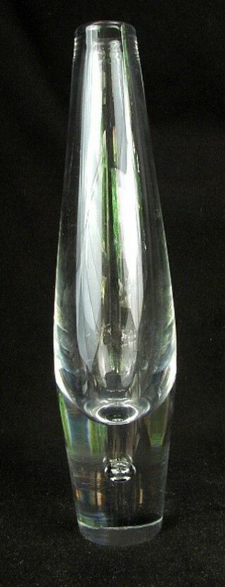 Antique Steuben Vase Modernist Design With Teardrop Base Crystal C.  1960 