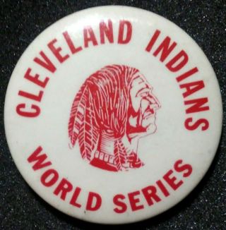 1948 Rare Cleveland Indians World Series 1 3/4 " Pinback Pin Button