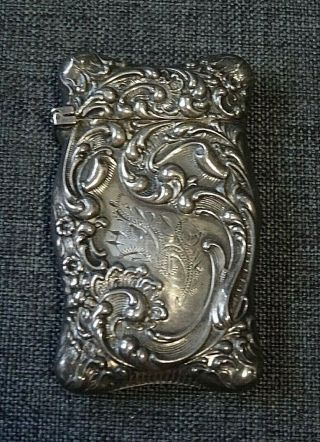 Antique Repousse Sterling Silver Match Safe