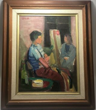 Vintage Old Painting Oil On Canvas Impressionist Signed S Wiener Framed