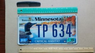 License Plate,  Minnesota,  Critical Habitat,  Wading Loon,  Tp 634