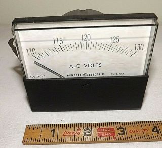 Vintage General Electric Type 193 A - C Volts 110 120 130v 400 Cycle Panel Meter
