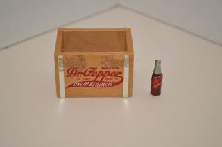 Vintage Dr Pepper Wood Crate One Metal - Enameled Dr Pepper Bottle