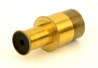 C.  19th Powell Lealand Brass Microscope Objective Eyepiece