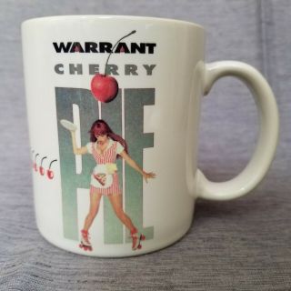 Warrant Cherry Pie Coffee Tea Mug Cup 1990 Hair Band Album Art Waitress Vintage