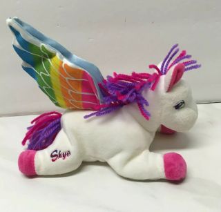 Lisa Frank Skye Pegasus Horse Beanie Plush Toy Vintage 1990s