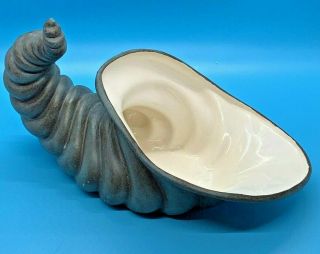 Vintage Atlantic Mold Co Ceramic Cornucopia Horn Of Plenty Vase Centerpiece F