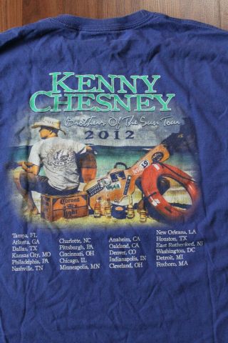 Vintage 2012 Kenny Chesney Tour Concert T - Shirt - Size Medium 3