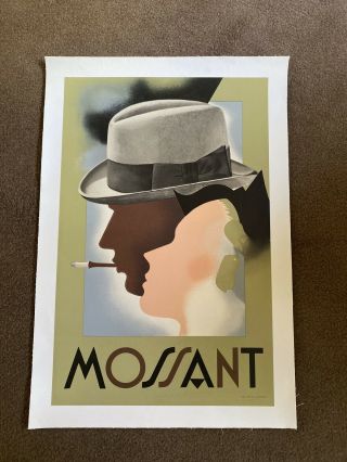 Vintage Mossant Poster On Linen