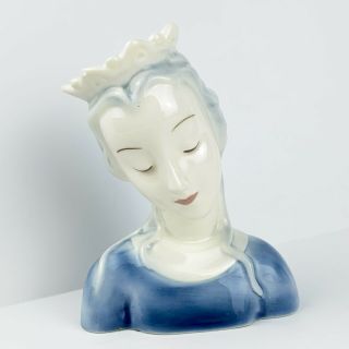 Vintage Madonna Virgin Mary Head Bust Figurine Ceramic Goldscheider Usa