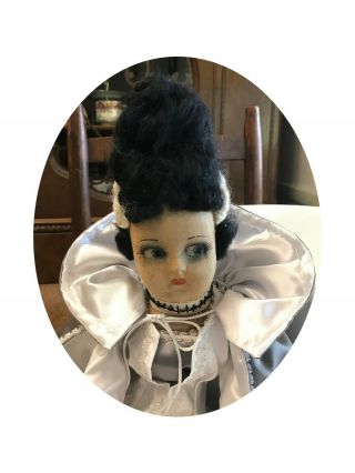 Antique Boudoir Bed Doll Haunted Halloween Bride Of Frankenstein