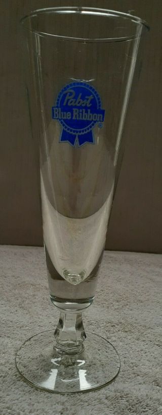 Vintage Pabst Blue Ribbon Beer Glass Long / Tall Pilsner 8.  5 "