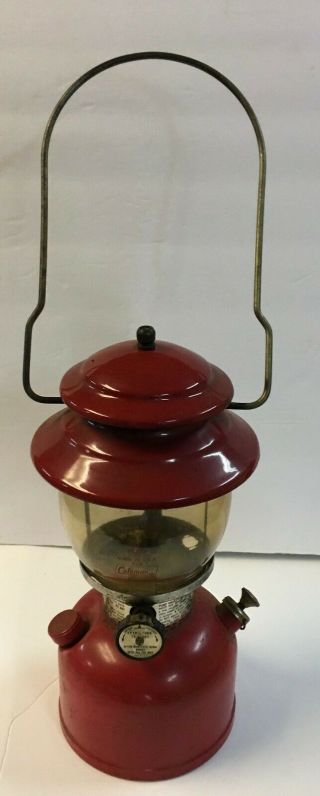 1978 Vintage Red Coleman Lantern Pyrex Glass