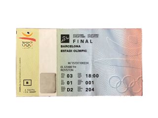 1992 Barcelona Olympics Athletics Final Ticket Stub Mike Conley Gold Triple Jump