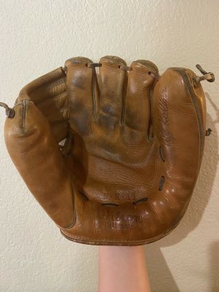Vtg 1950s Al Kaline Wilson Sk 11 Baseball Glove Mitt Rare Detroit Tigers Rht Usa